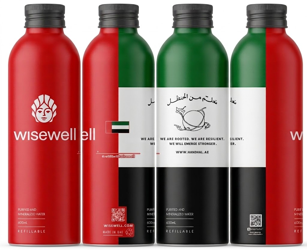 Wisewell Handhal UAE Flag refillable bottle concepts